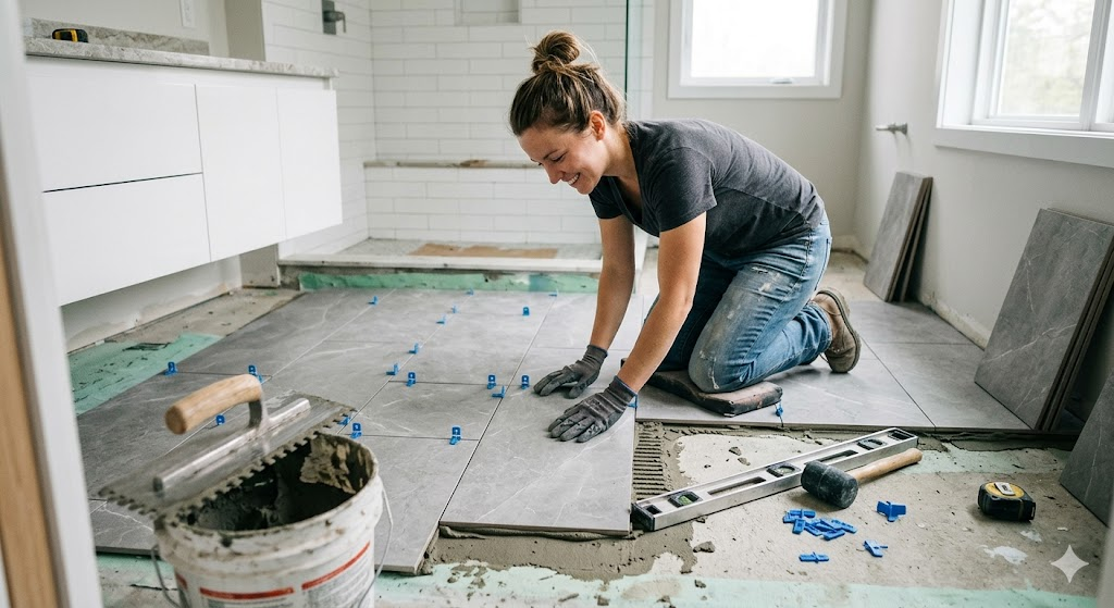 Installing Floor Tiles
